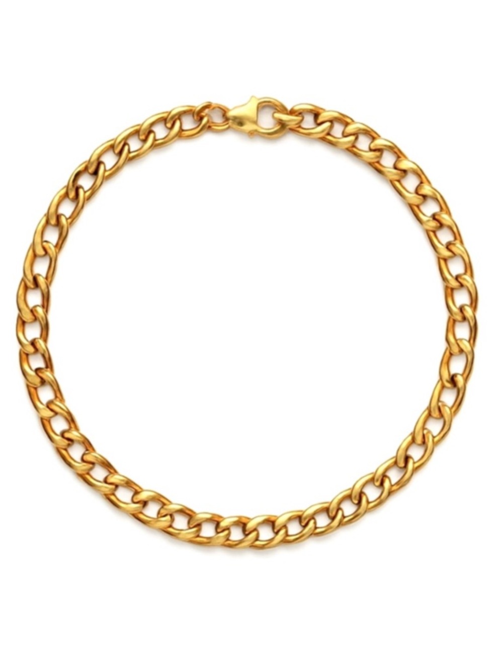 Gold Plated Curb Chain Bracelet | 8” 5mm | Cuban Link Classic Unisex Chain